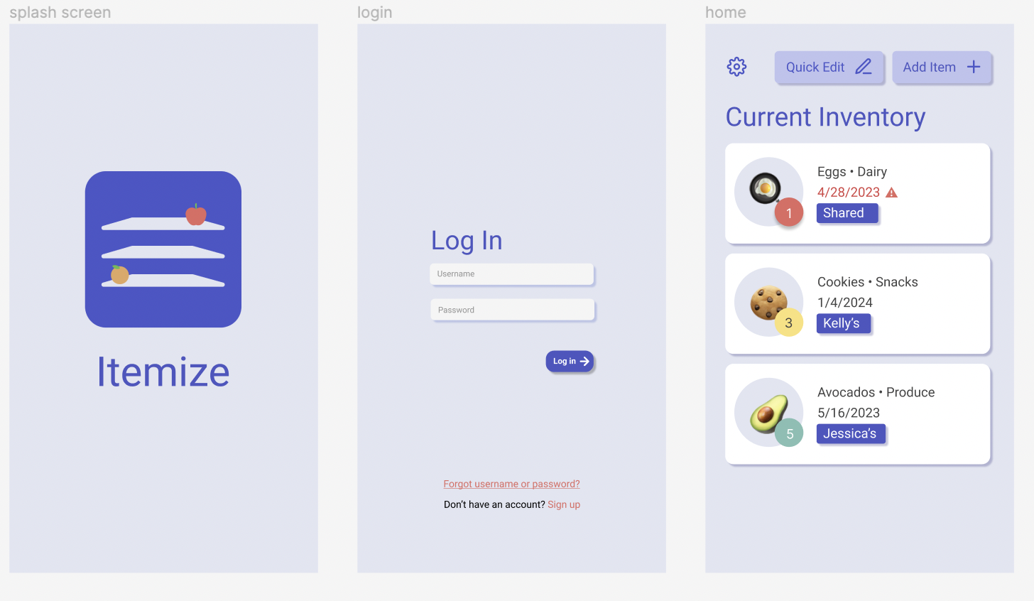 High fidelity wireframes